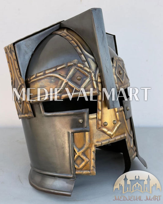 MEDIEVALMART AU Great Fantasy Helmet With Metal Horns or Free Stand | LARP Props