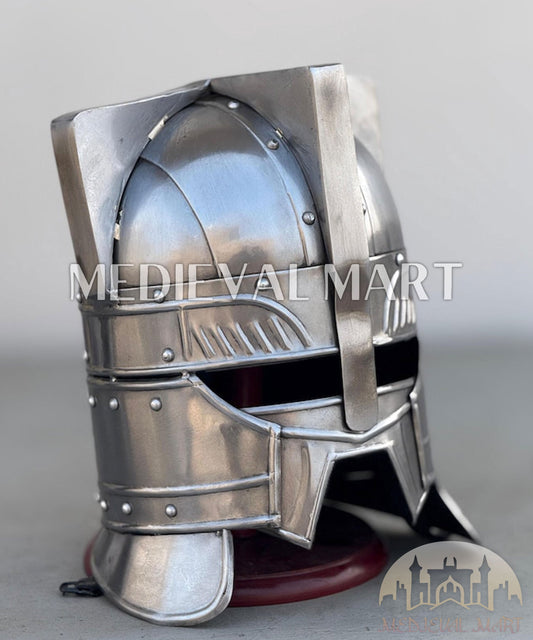 MEDIEVALMART AU Great Fantasy Helmet With Metal Horns or Free Stand | LARP Props