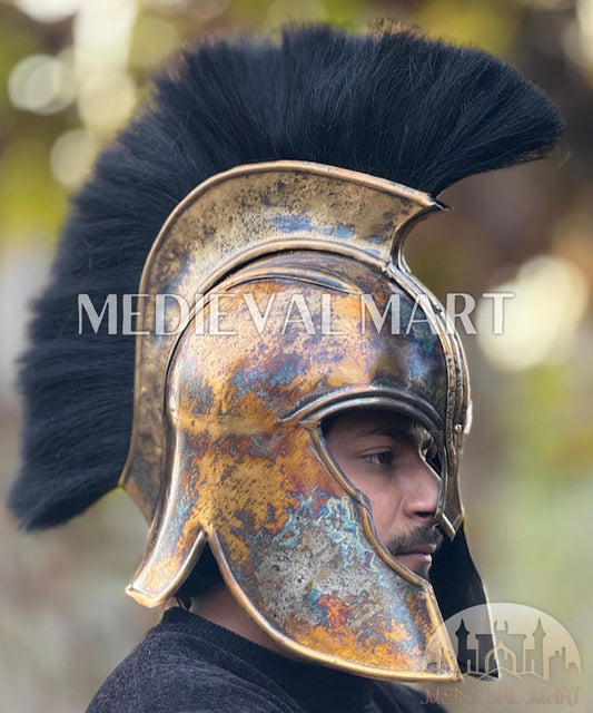 MEDIEVALMART AU Great Fantasy Helmet With Metal Horns or Free Stand | LARP Props