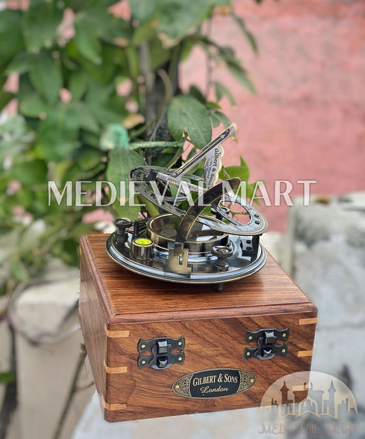 MEDIEVALMART AU Antique Finish “100 Years Calendar” Engraved Compass W/H “VintageVault” Case | Gift For Dad, Gift For Mom