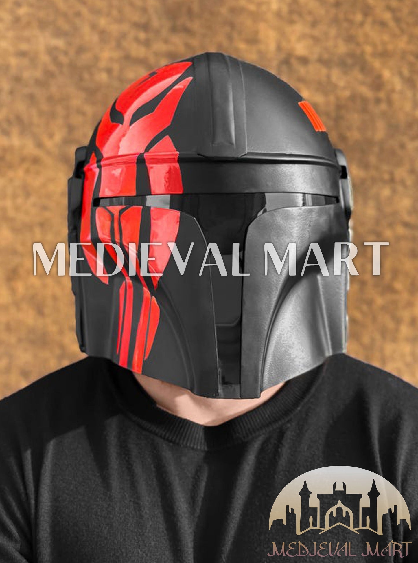 MEDIEVALMART AU "Achilles" Gold Finish Trojan Warrior Helmet W/H Free Stand | Troy Props
