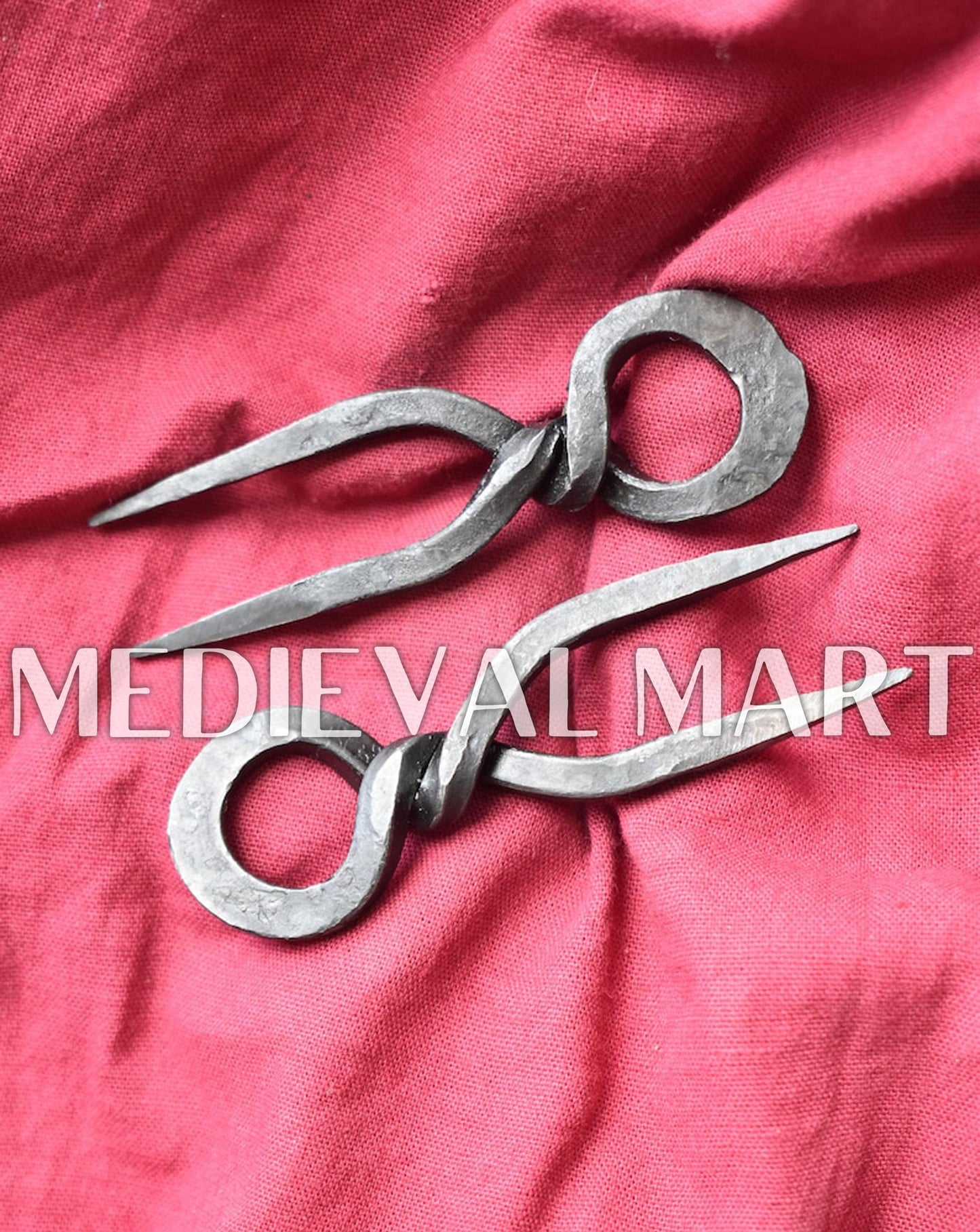 MEDIEVALMART AU Hand Forged Medieval Twisted Troll Cross Iron Pendent With Leather Cord