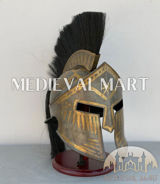 MEDIEVALMART AU Great Fantasy Helmet With Metal Horns or Free Stand | LARP Props