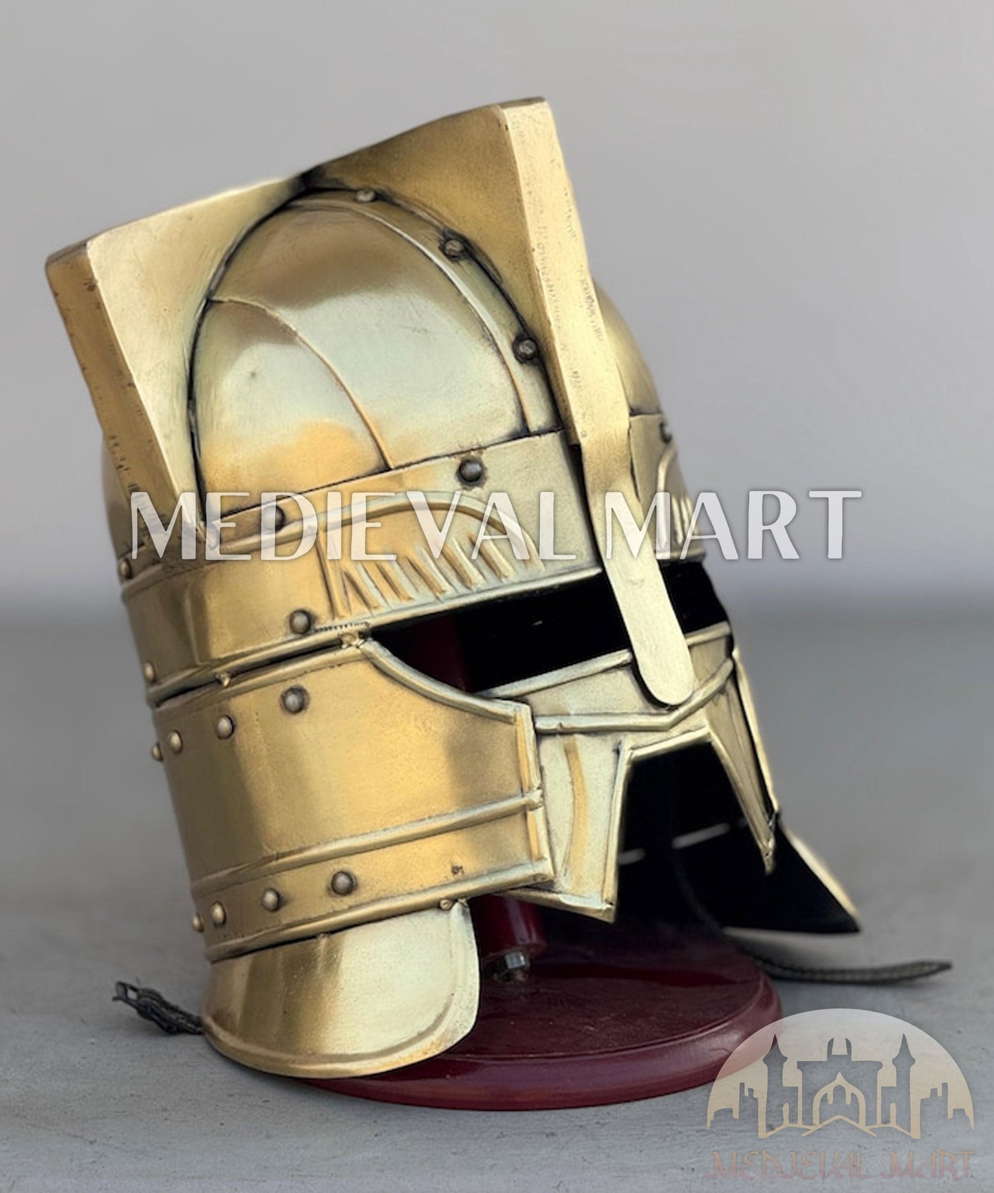 MEDIEVALMART AU Great Fantasy Helmet With Metal Horns or Free Stand | LARP Props
