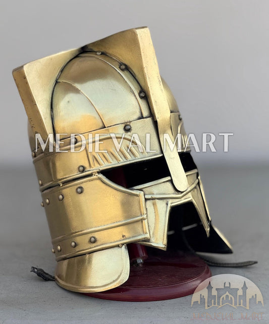 MEDIEVALMART AU Great Fantasy Helmet With Metal Horns or Free Stand | LARP Props