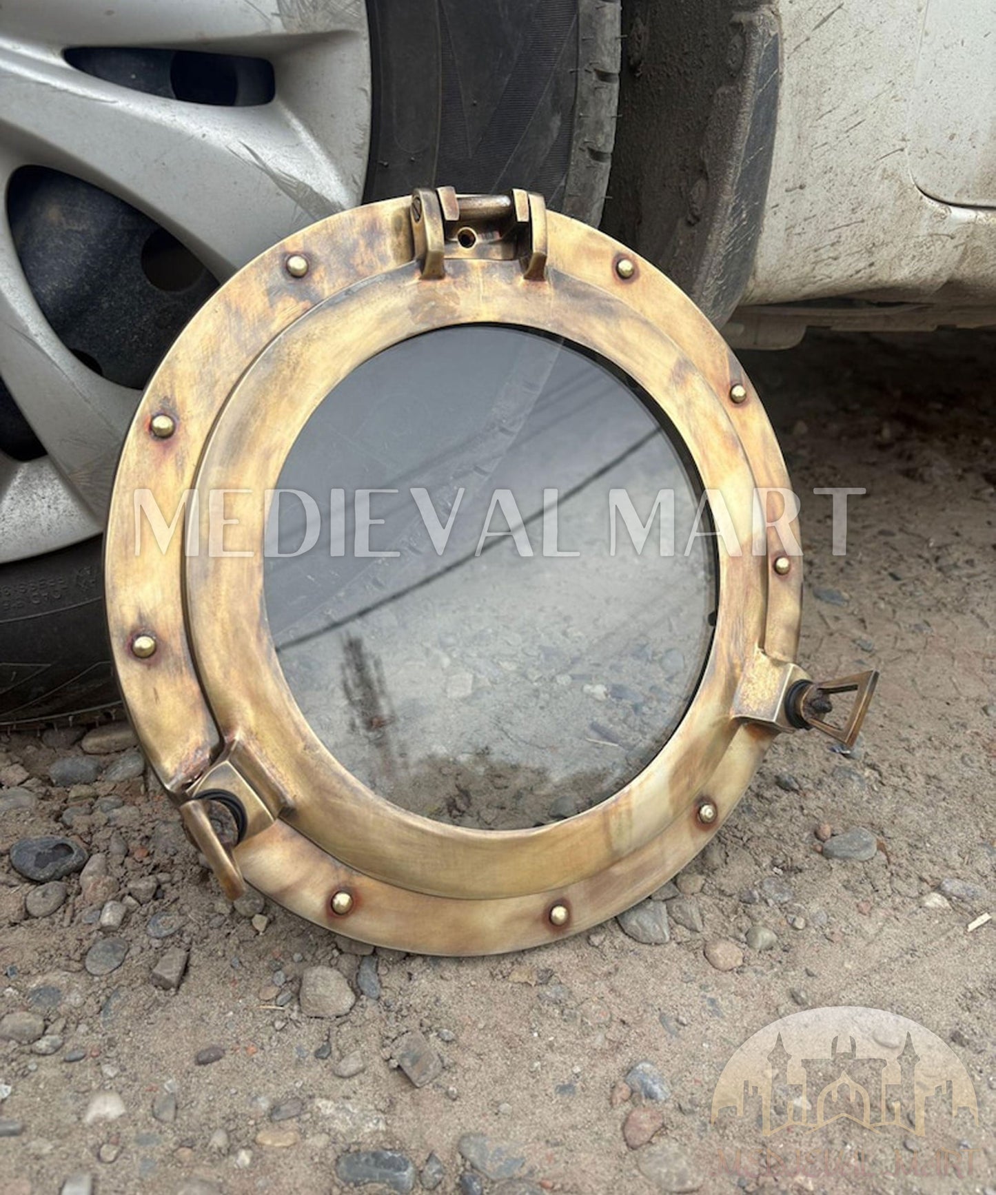 MEDIEVALMART AU Hand Forged Medieval Twisted Troll Cross Iron Pendent With Leather Cord