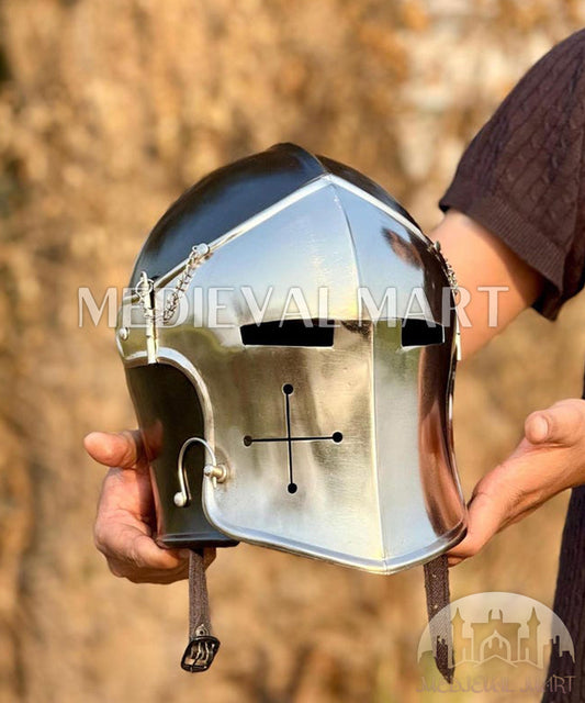 MEDIEVALMART AU Great Fantasy Helmet With Metal Horns or Free Stand | LARP Props