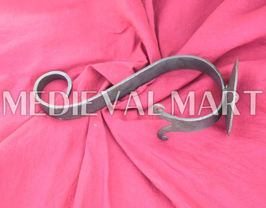 MEDIEVALMART AU Hand Forged Medieval Twisted Troll Cross Iron Pendent With Leather Cord