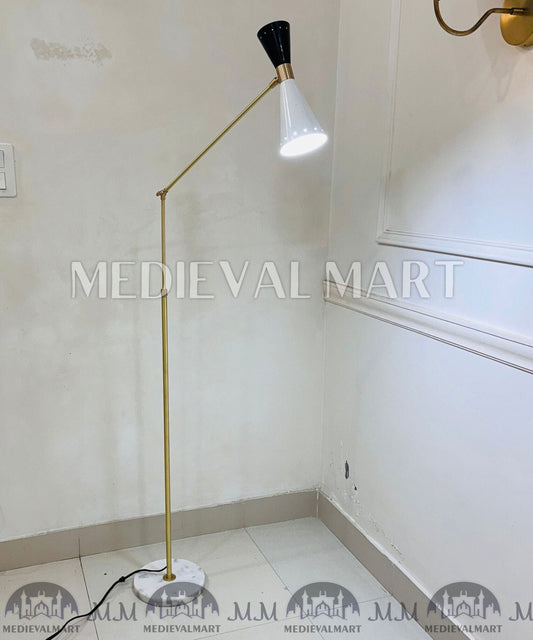MEDIEVALMART AU Vintage Mid Century Silver Dijkstra Space Age Floor Lamp