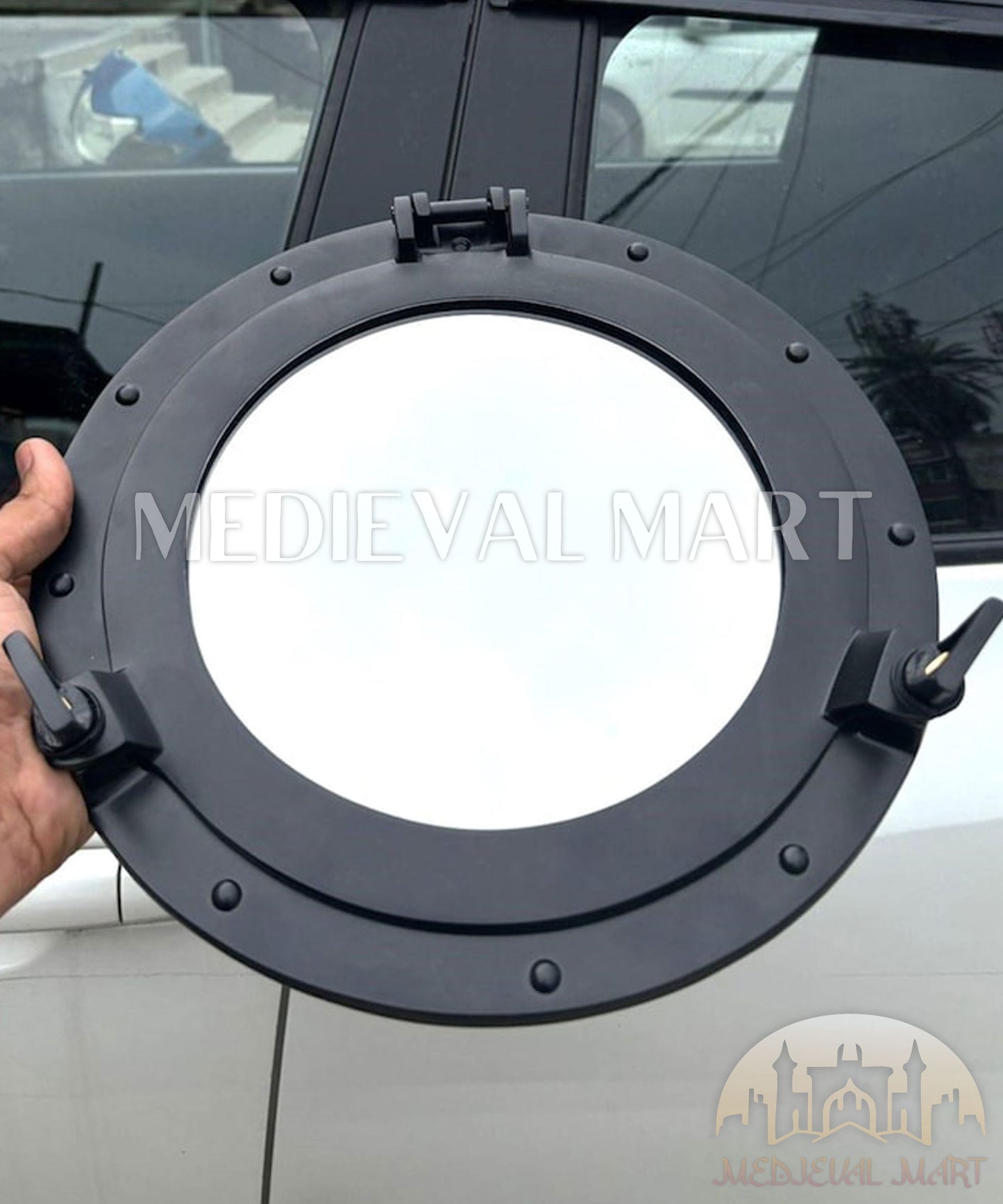 MEDIEVALMART AU Hand Forged Medieval Twisted Troll Cross Iron Pendent With Leather Cord