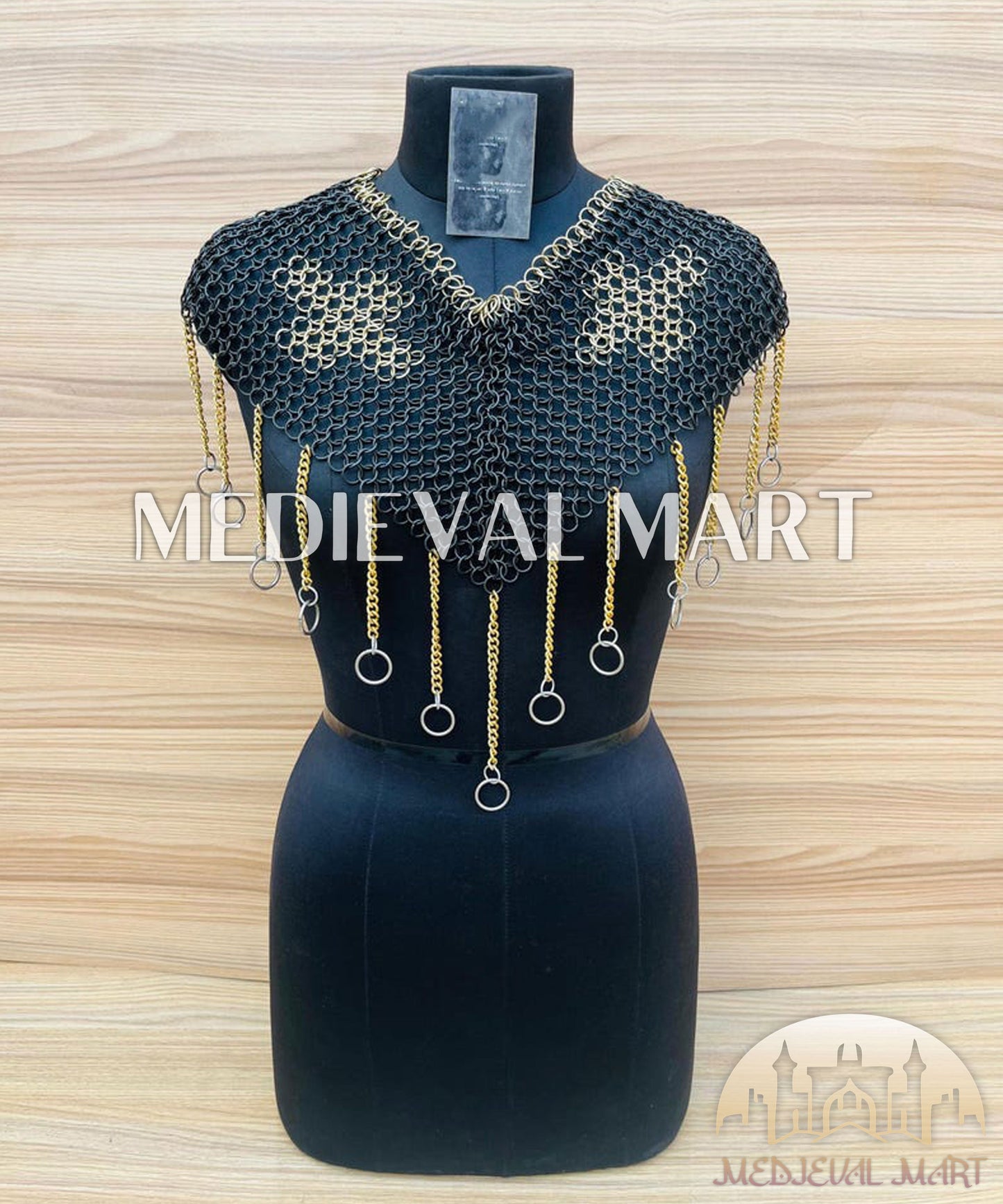 MEDIEVALMART AU Iconic Viking's Jarl Borg Iron Spikes  Battleworn Viking Wooden Shield | Gifts For Dad