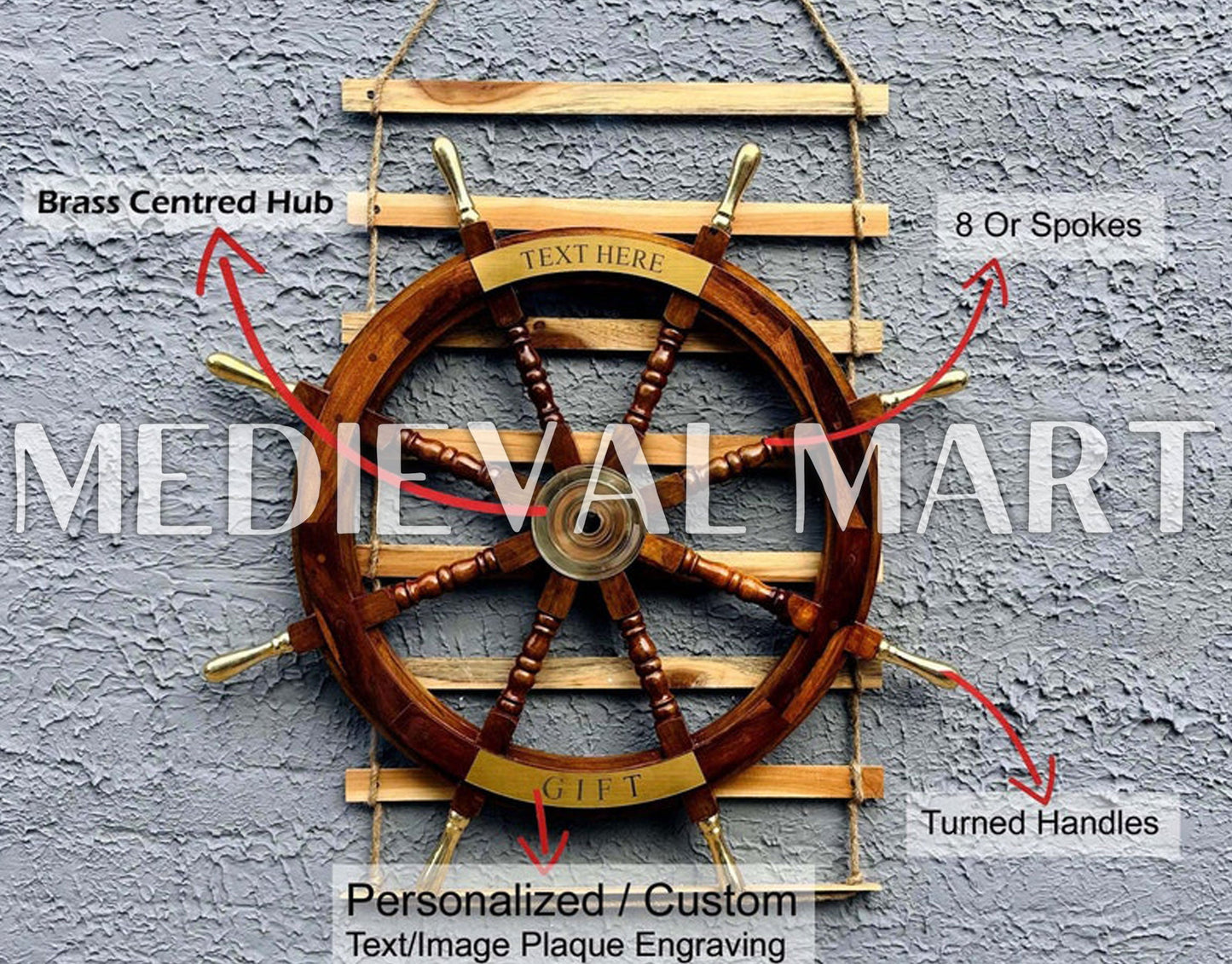 MEDIEVALMART AU Hand Forged Medieval Twisted Troll Cross Iron Pendent With Leather Cord