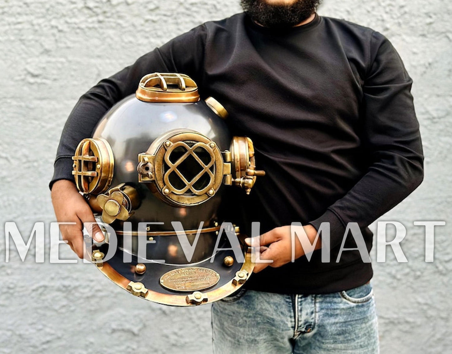 MEDIEVALMART AU Hand Forged Medieval Twisted Troll Cross Iron Pendent With Leather Cord