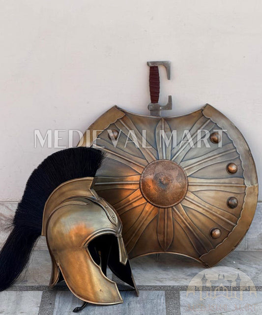 MEDIEVALMART AU Great Fantasy Helmet With Metal Horns or Free Stand | LARP Props