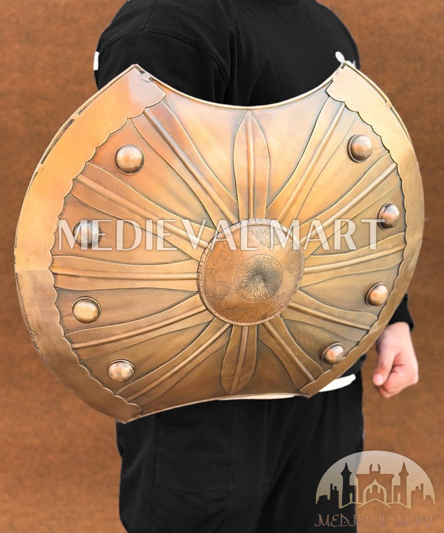 MEDIEVALMART AU Great Fantasy Helmet With Metal Horns or Free Stand | LARP Props
