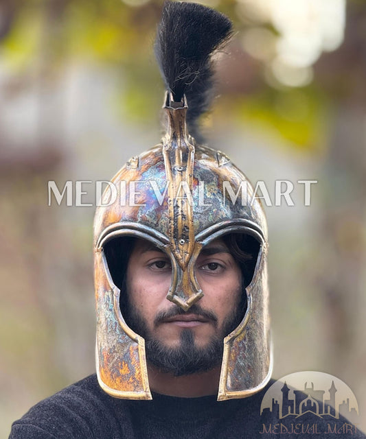MEDIEVALMART AU Great Fantasy Helmet With Metal Horns or Free Stand | LARP Props