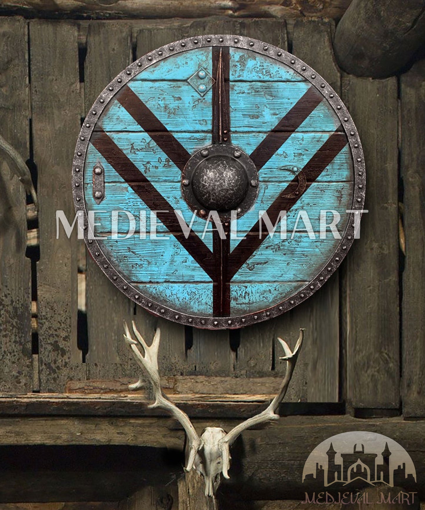 MEDIEVALMART AU First Avengers Steve Rogers Damaged Shield | Gift for Cosplayer