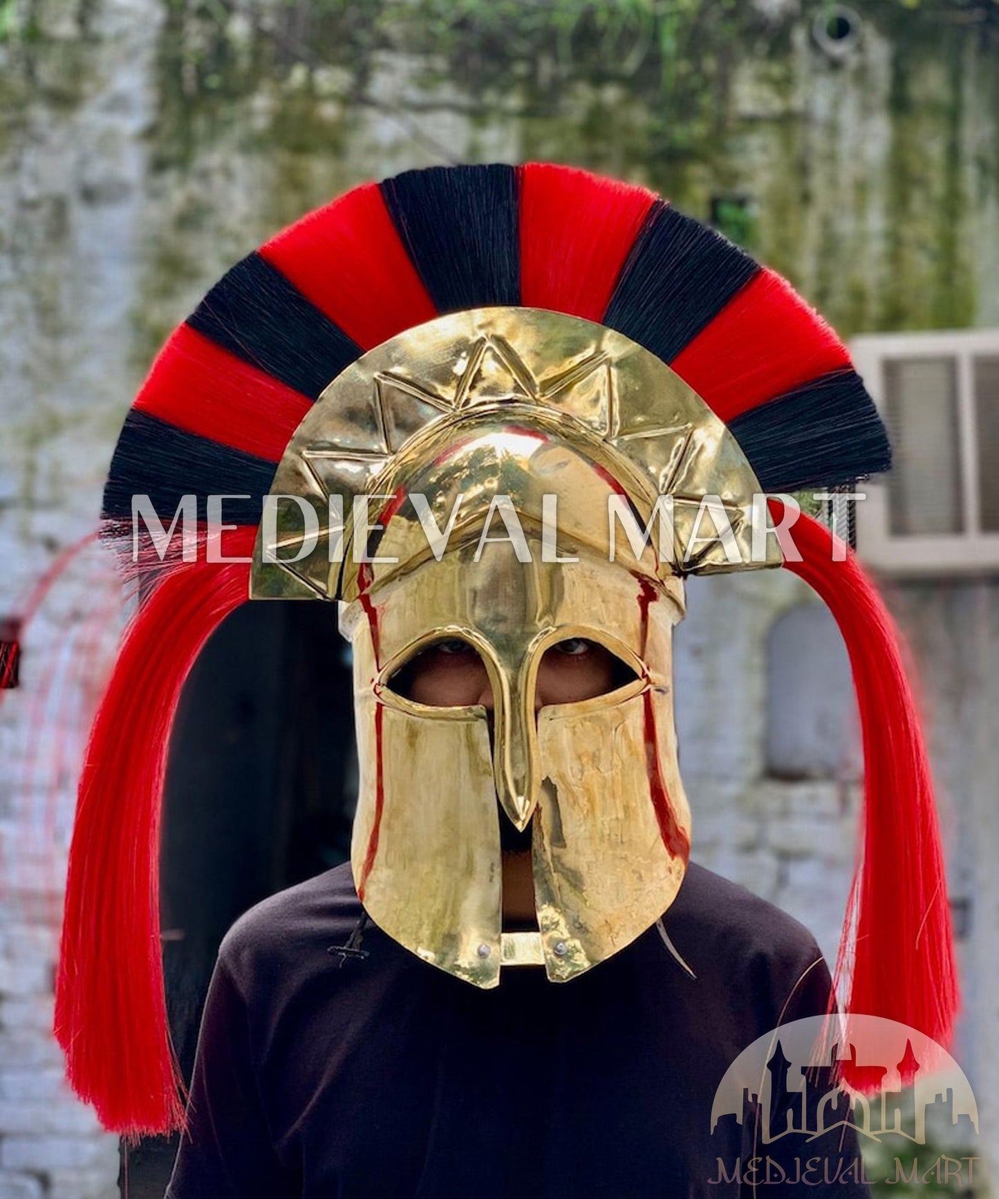 MEDIEVALMART AU Great Fantasy Helmet With Metal Horns or Free Stand | LARP Props