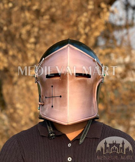 MEDIEVALMART AU Great Fantasy Helmet With Metal Horns or Free Stand | LARP Props