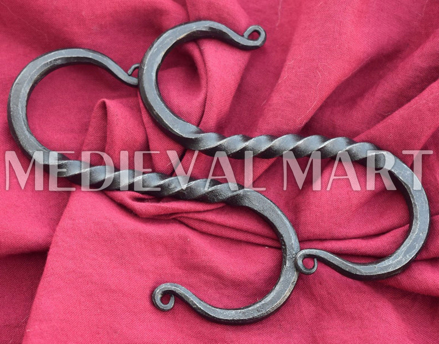 MEDIEVALMART AU Hand Forged Medieval Twisted Troll Cross Iron Pendent With Leather Cord