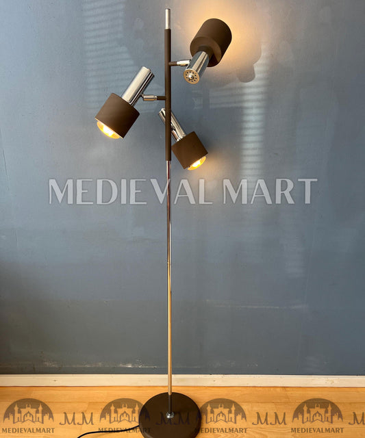 MEDIEVALMART AU Vintage Mid Century Silver Dijkstra Space Age Floor Lamp