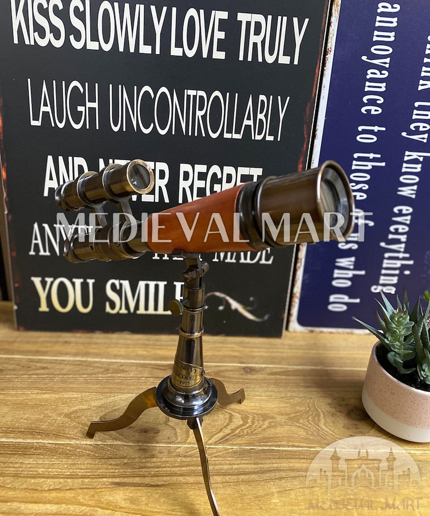 MEDIEVALMART AU Medieval Templar Devil Zelda Cross Inspired Wooden Shield Bliue & Gold Finish | Gift for Christmas Day