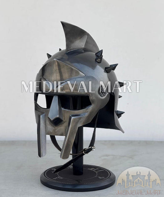 MEDIEVALMART AU Great Fantasy Helmet With Metal Horns or Free Stand | LARP Props