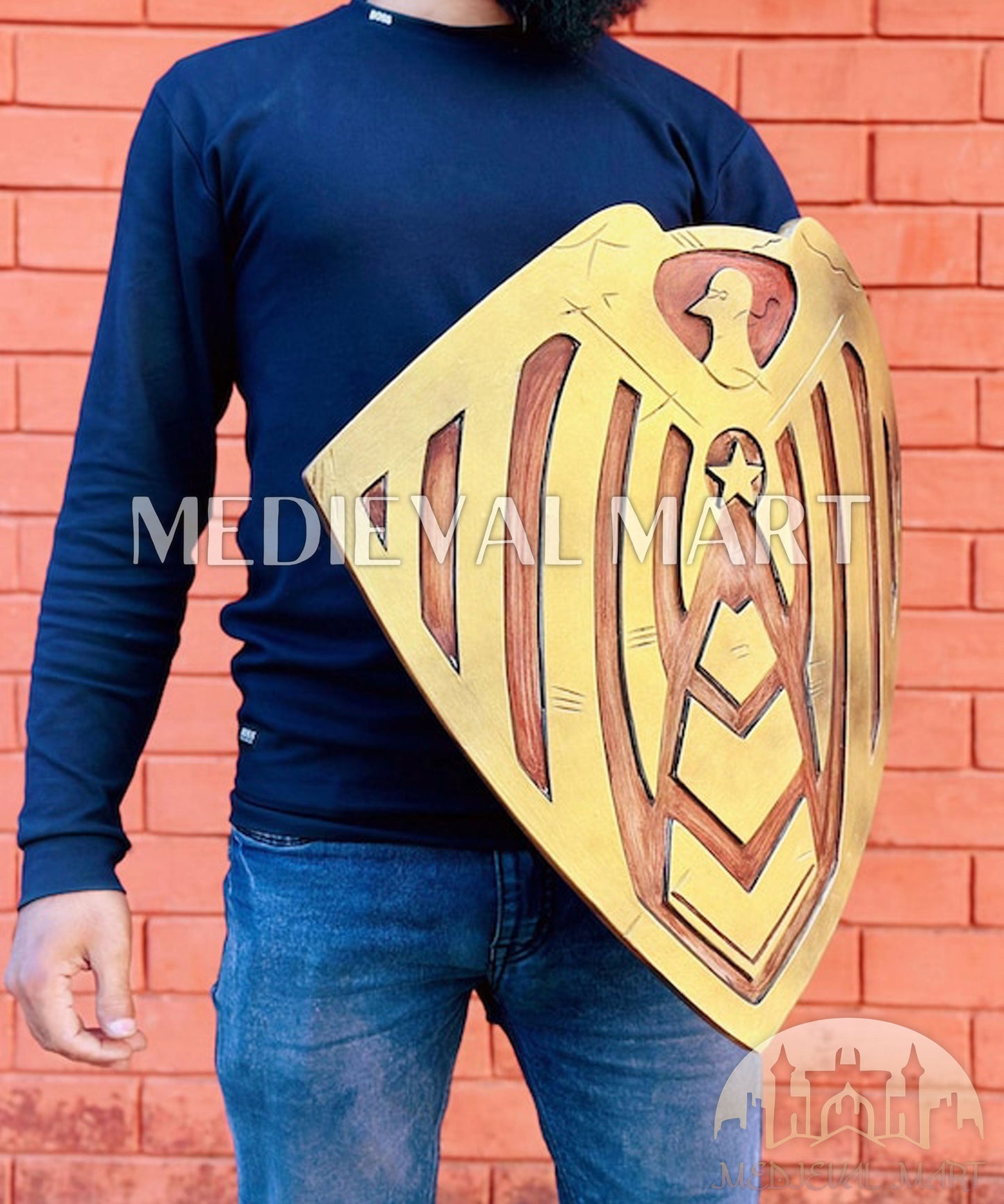 MEDIEVALMART AU First Avengers Steve Rogers Damaged Shield | Gift for Cosplayer