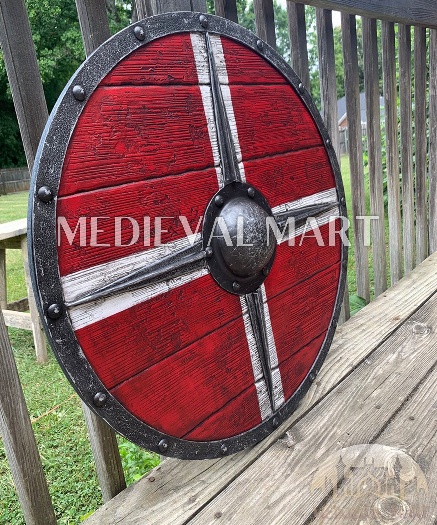 MEDIEVALMART AU First Avengers Steve Rogers Damaged Shield | Gift for Cosplayer