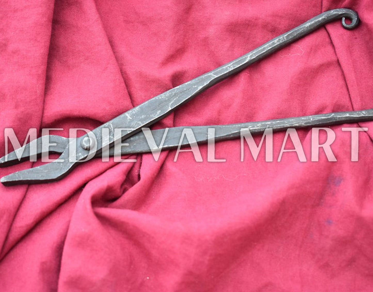 MEDIEVALMART AU Hand Forged Medieval Twisted Troll Cross Iron Pendent With Leather Cord