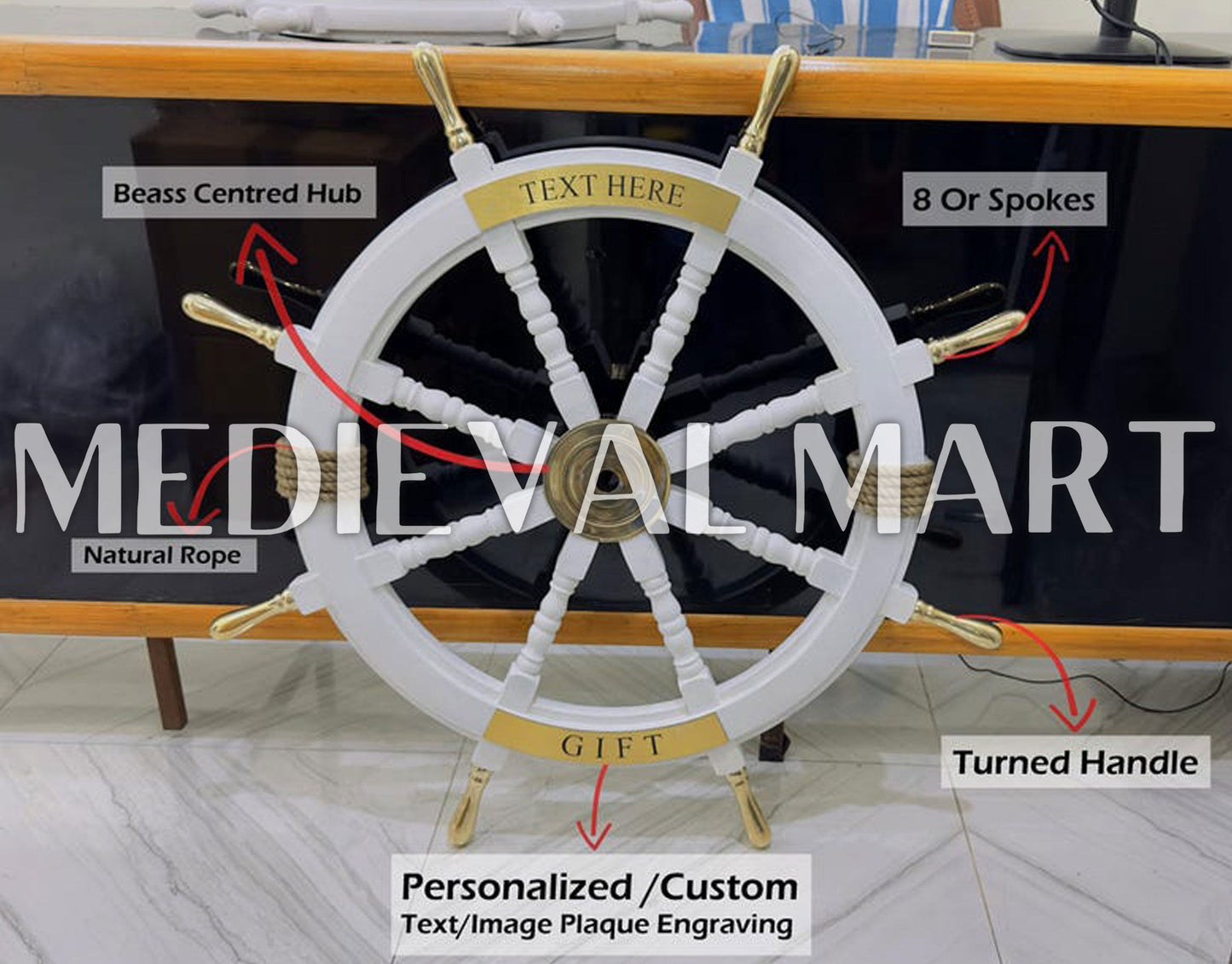 MEDIEVALMART AU Hand Forged Medieval Twisted Troll Cross Iron Pendent With Leather Cord