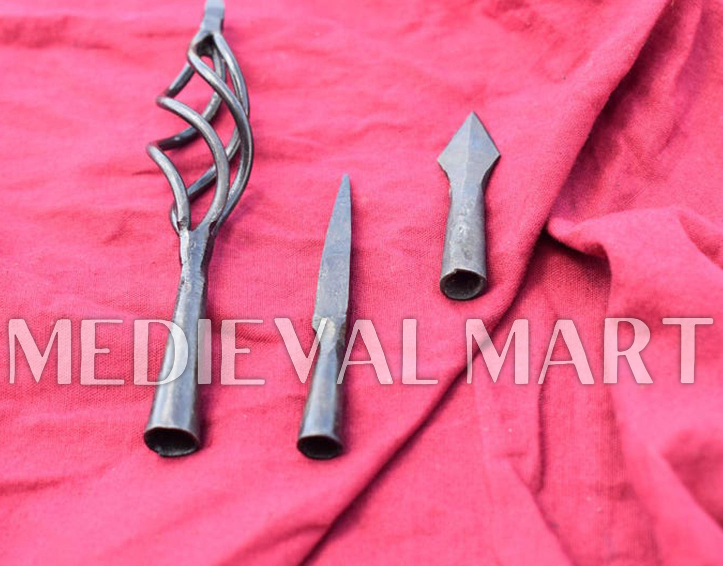 MEDIEVALMART AU Hand Forged Medieval Twisted Troll Cross Iron Pendent With Leather Cord