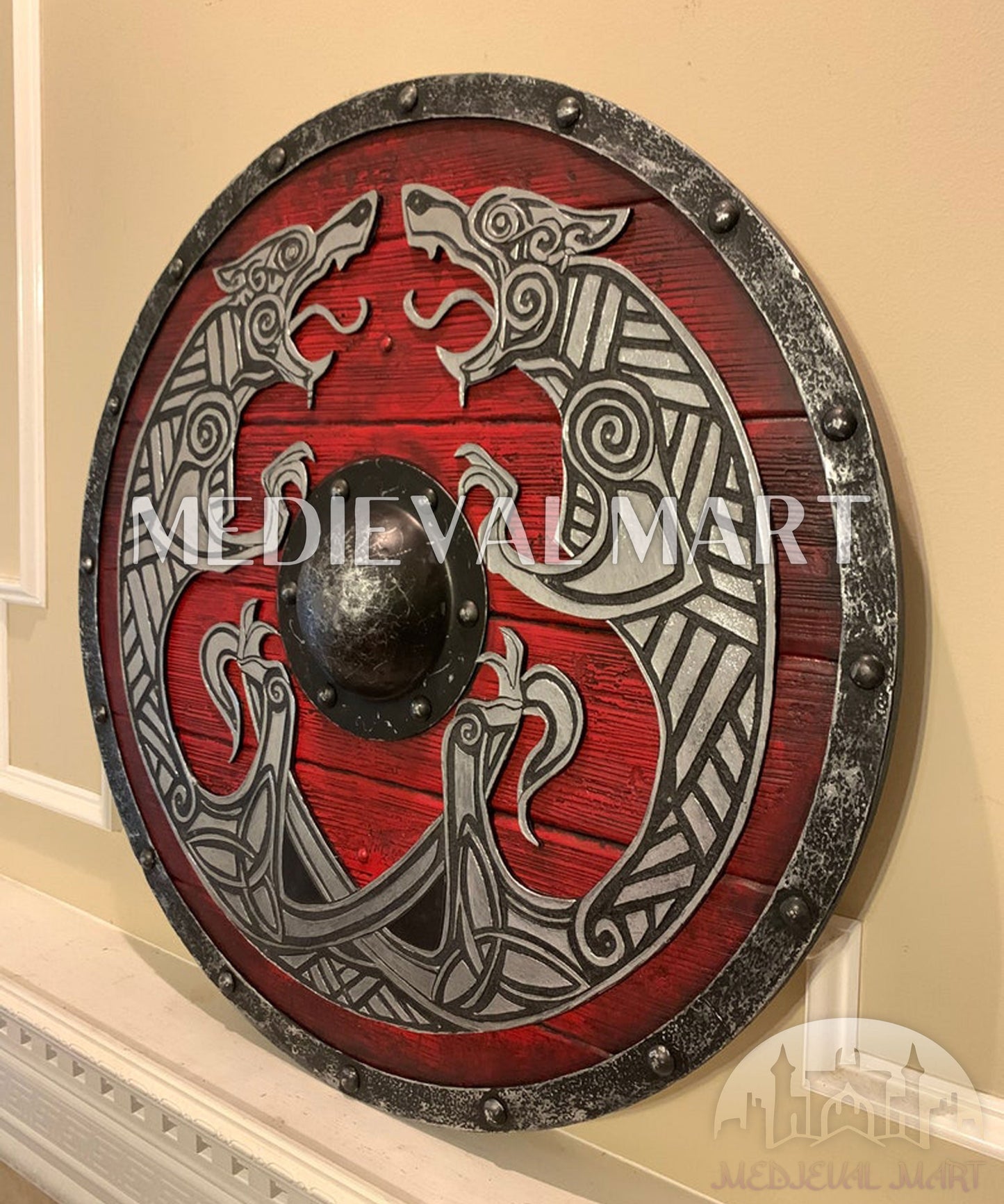 MEDIEVALMART AU First Avengers Steve Rogers Damaged Shield | Gift for Cosplayer