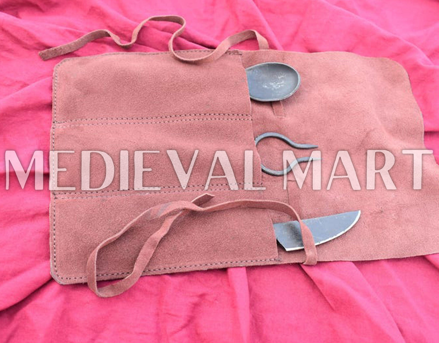 MEDIEVALMART AU Hand Forged Medieval Twisted Troll Cross Iron Pendent With Leather Cord