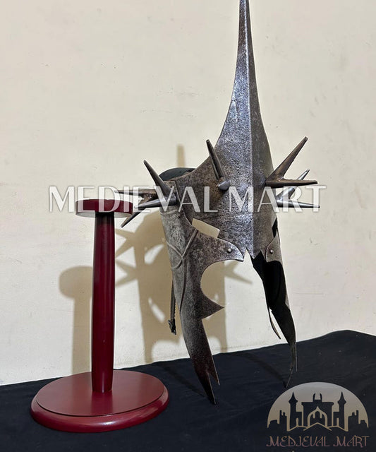 MEDIEVALMART AU Great Fantasy Helmet With Metal Horns or Free Stand | LARP Props
