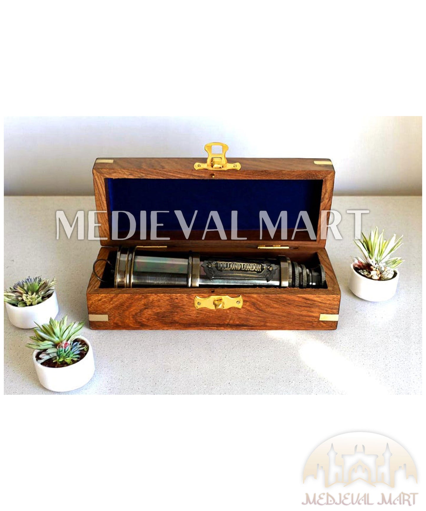 MEDIEVALMART AU Medieval Templar Devil Zelda Cross Inspired Wooden Shield Bliue & Gold Finish | Gift for Christmas Day