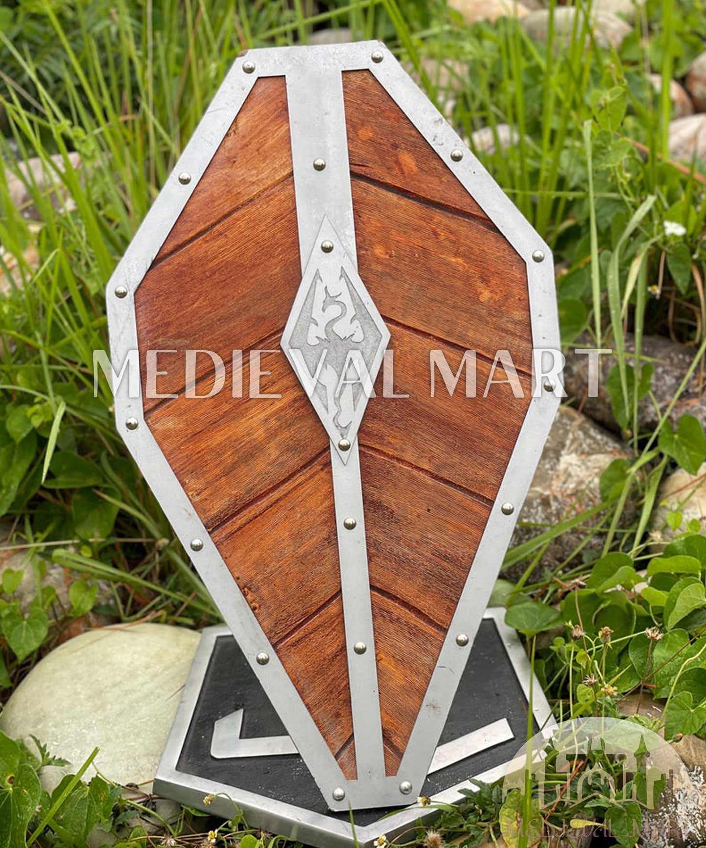 MEDIEVALMART AU Great Fantasy Helmet With Metal Horns or Free Stand | LARP Props