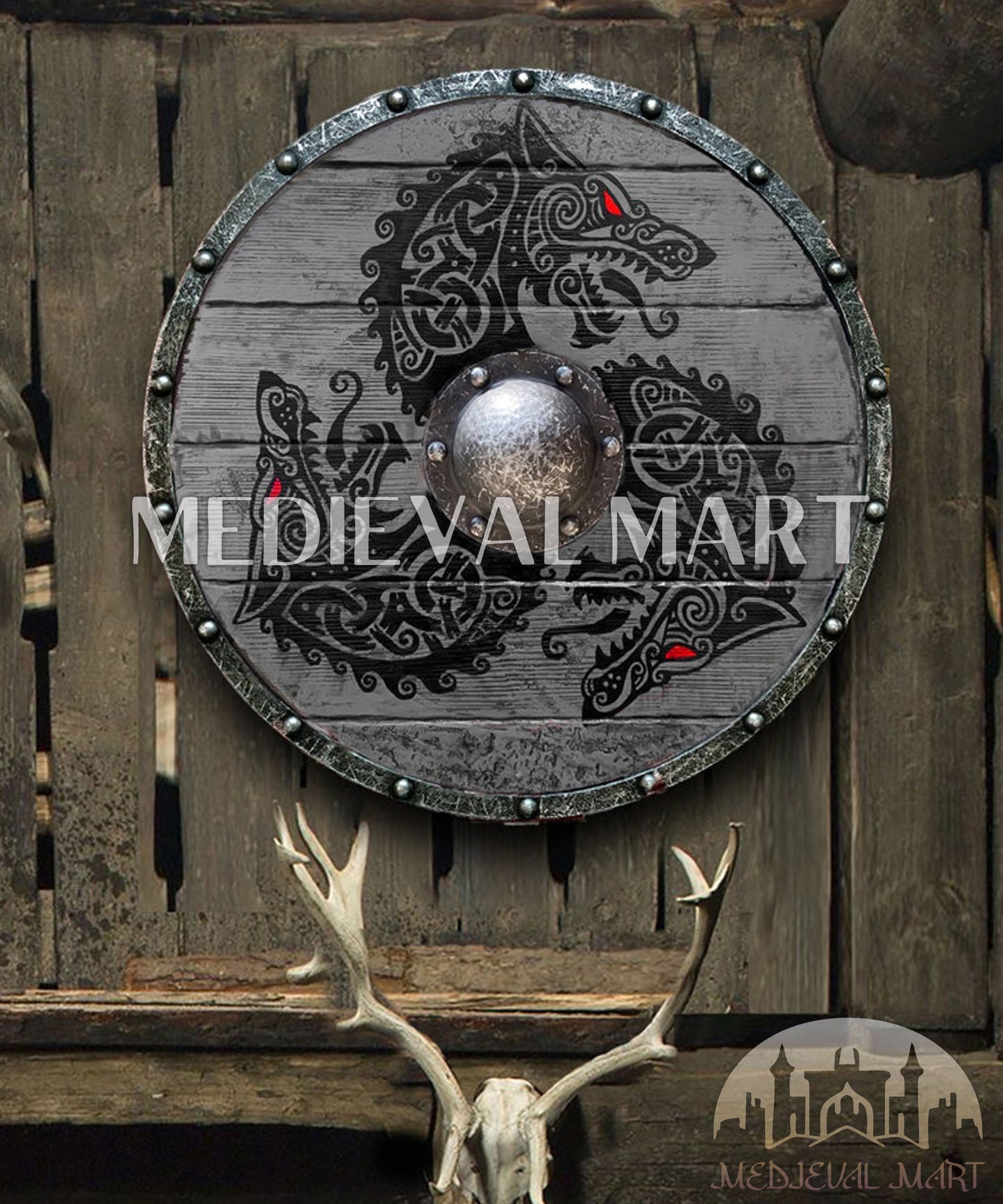 MEDIEVALMART AU First Avengers Steve Rogers Damaged Shield | Gift for Cosplayer