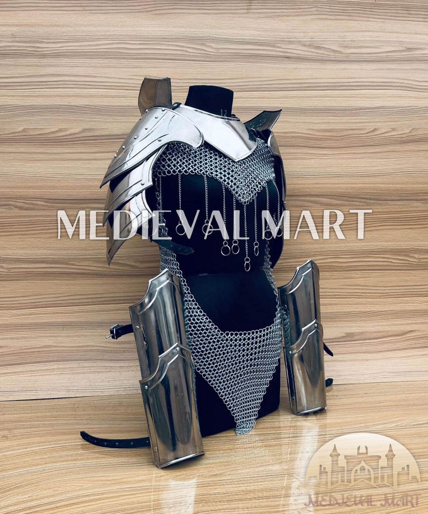 MEDIEVALMART AU Iconic Viking's Jarl Borg Iron Spikes  Battleworn Viking Wooden Shield | Gifts For Dad