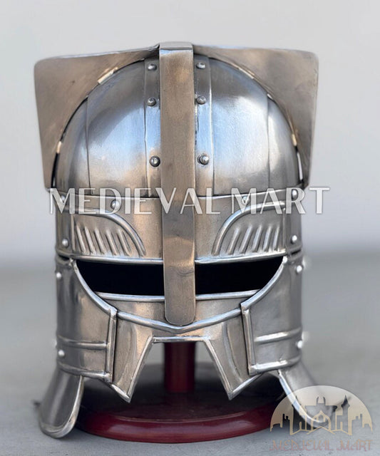 MEDIEVALMART AU Great Fantasy Helmet With Metal Horns or Free Stand | LARP Props