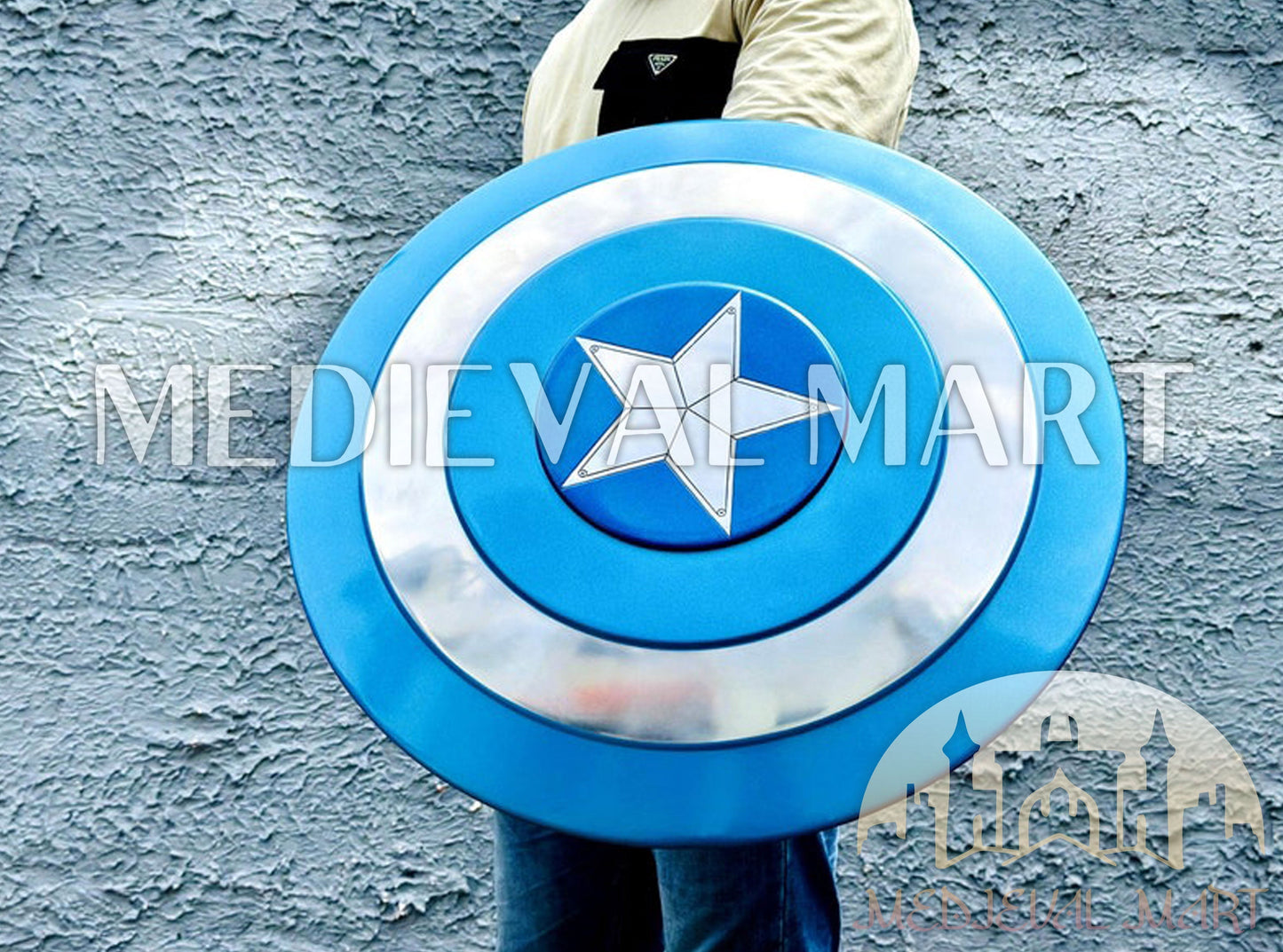 MEDIEVALMART AU First Avengers Steve Rogers Damaged Shield | Gift for Cosplayer