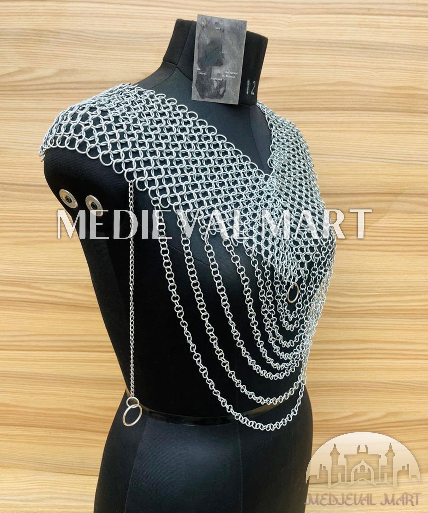 MEDIEVALMART AU Iconic Viking's Jarl Borg Iron Spikes  Battleworn Viking Wooden Shield | Gifts For Dad