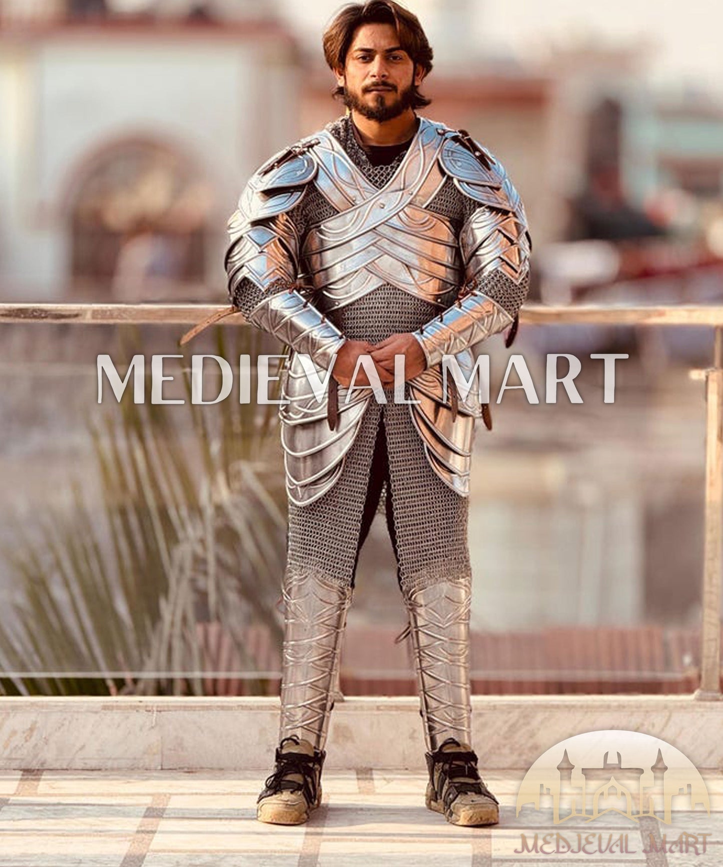 MEDIEVALMART AU Hand Forged Medieval Twisted Troll Cross Iron Pendent With Leather Cord