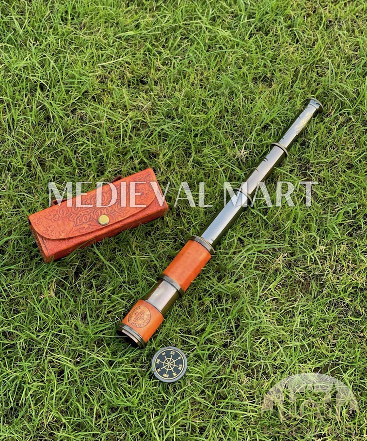 MEDIEVALMART AU Medieval Templar Devil Zelda Cross Inspired Wooden Shield Bliue & Gold Finish | Gift for Christmas Day