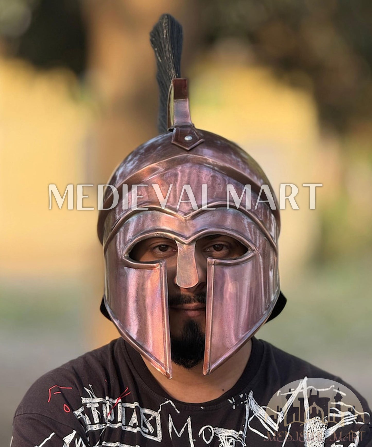 MEDIEVALMART AU Great Fantasy Helmet With Metal Horns or Free Stand | LARP Props