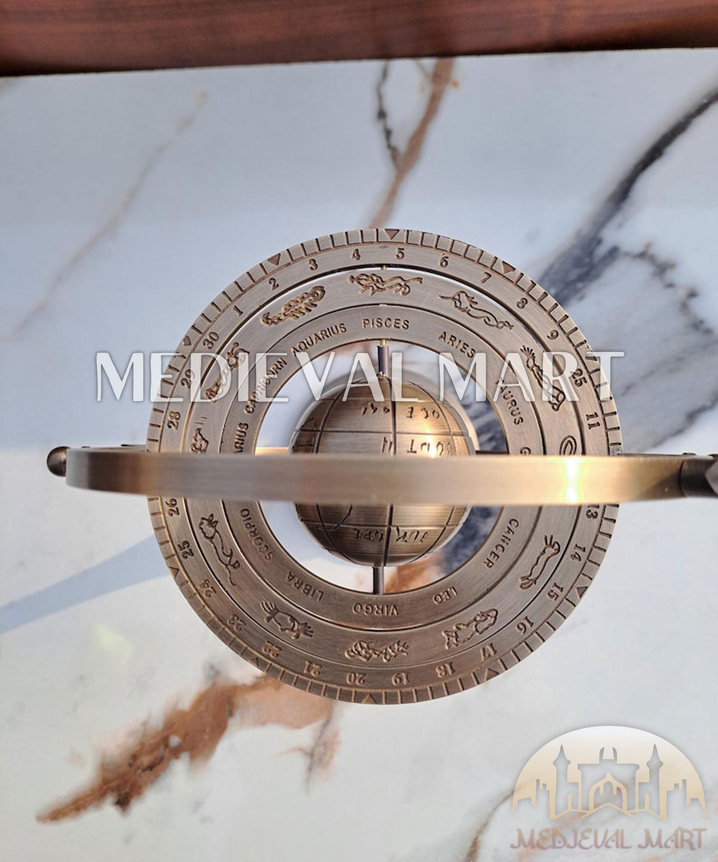 MEDIEVALMART AU "Achilles" Gold Finish Trojan Warrior Helmet W/H Free Stand | Troy Props