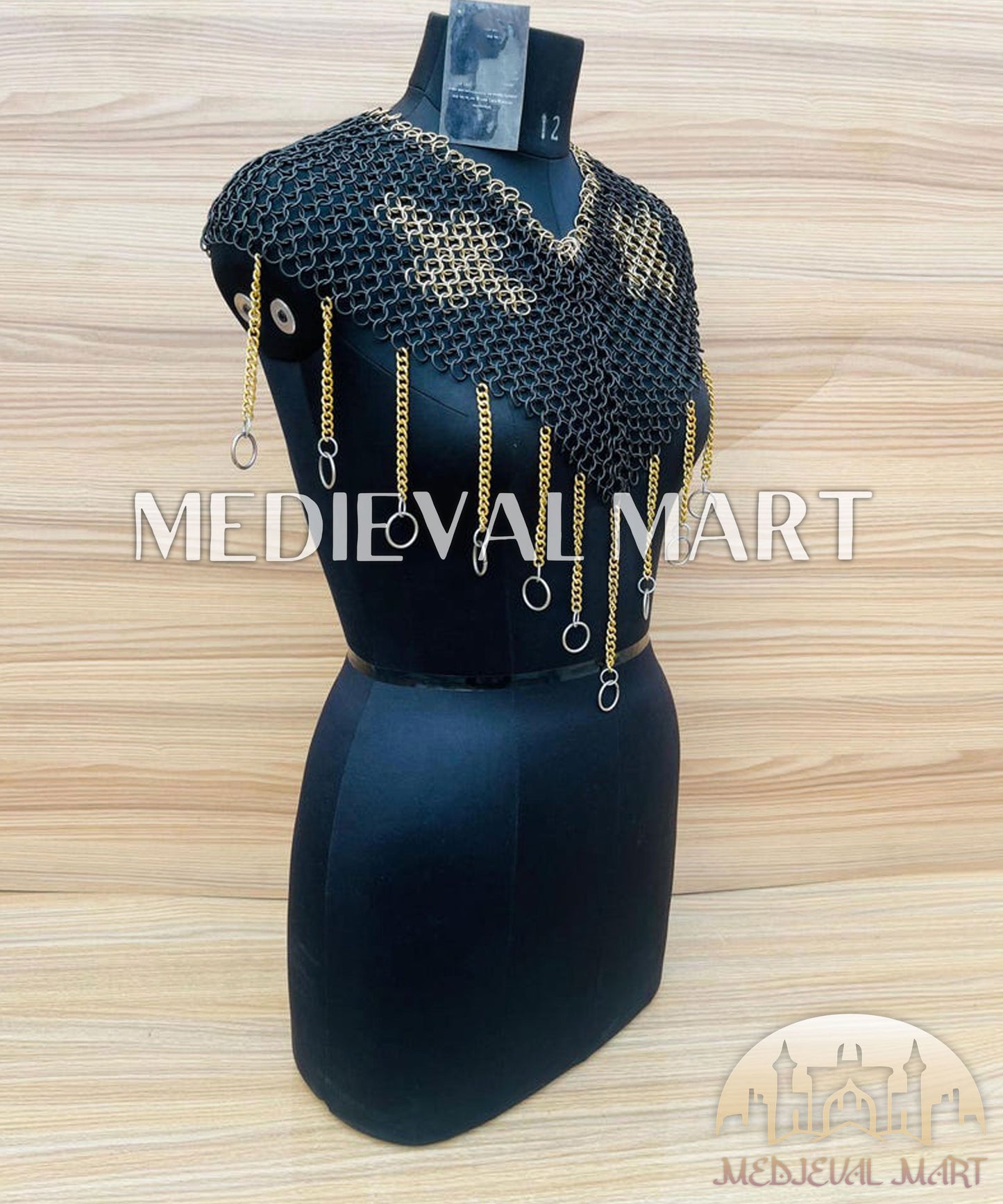 MEDIEVALMART AU Iconic Viking's Jarl Borg Iron Spikes  Battleworn Viking Wooden Shield | Gifts For Dad