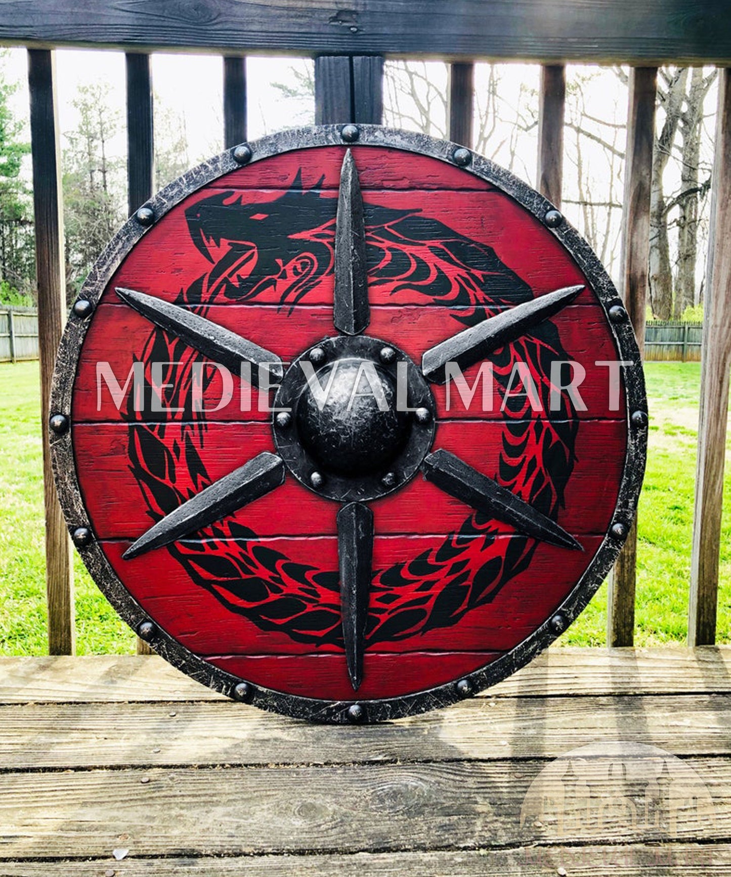 MEDIEVALMART AU First Avengers Steve Rogers Damaged Shield | Gift for Cosplayer