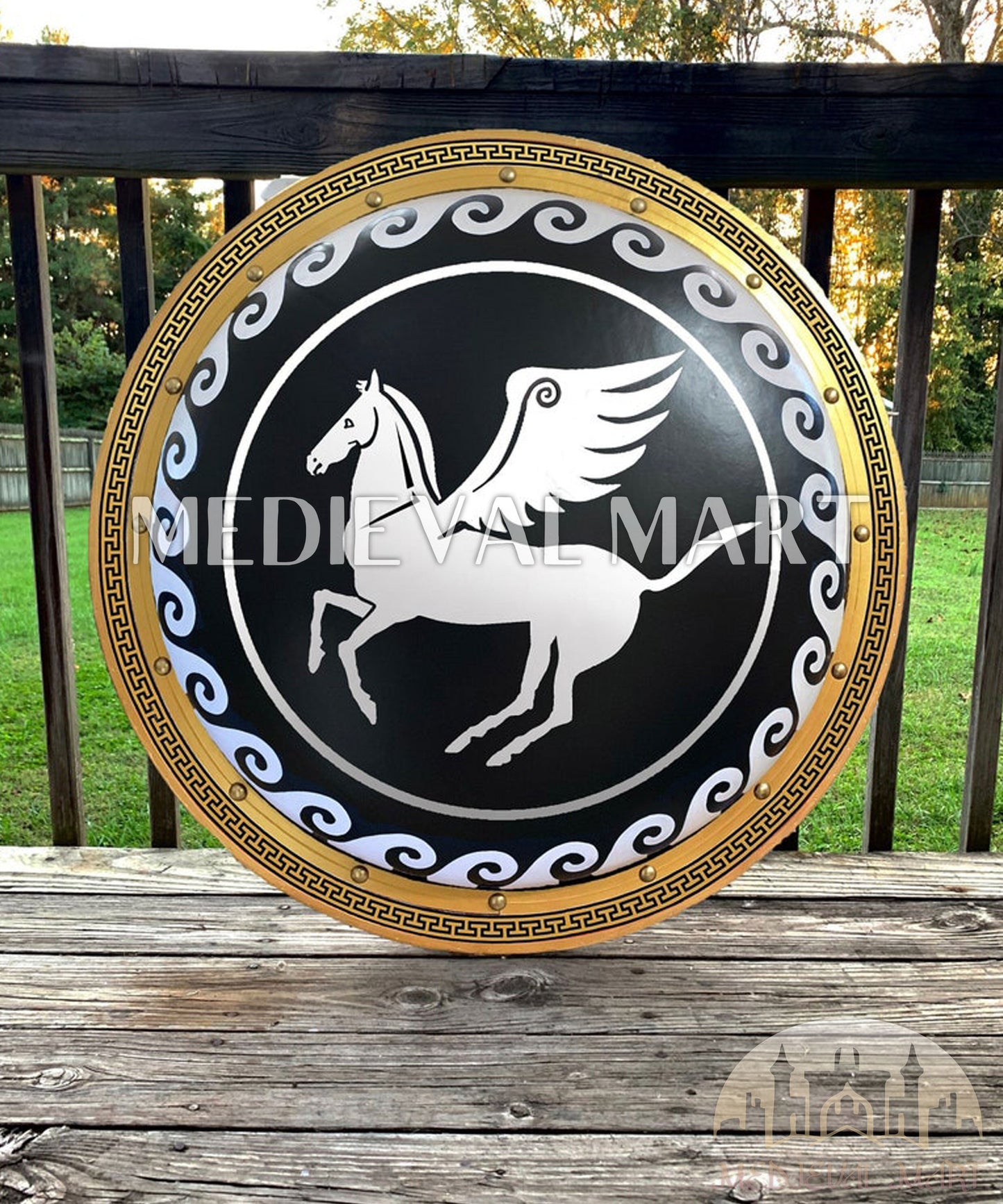 MEDIEVALMART AU First Avengers Steve Rogers Damaged Shield | Gift for Cosplayer