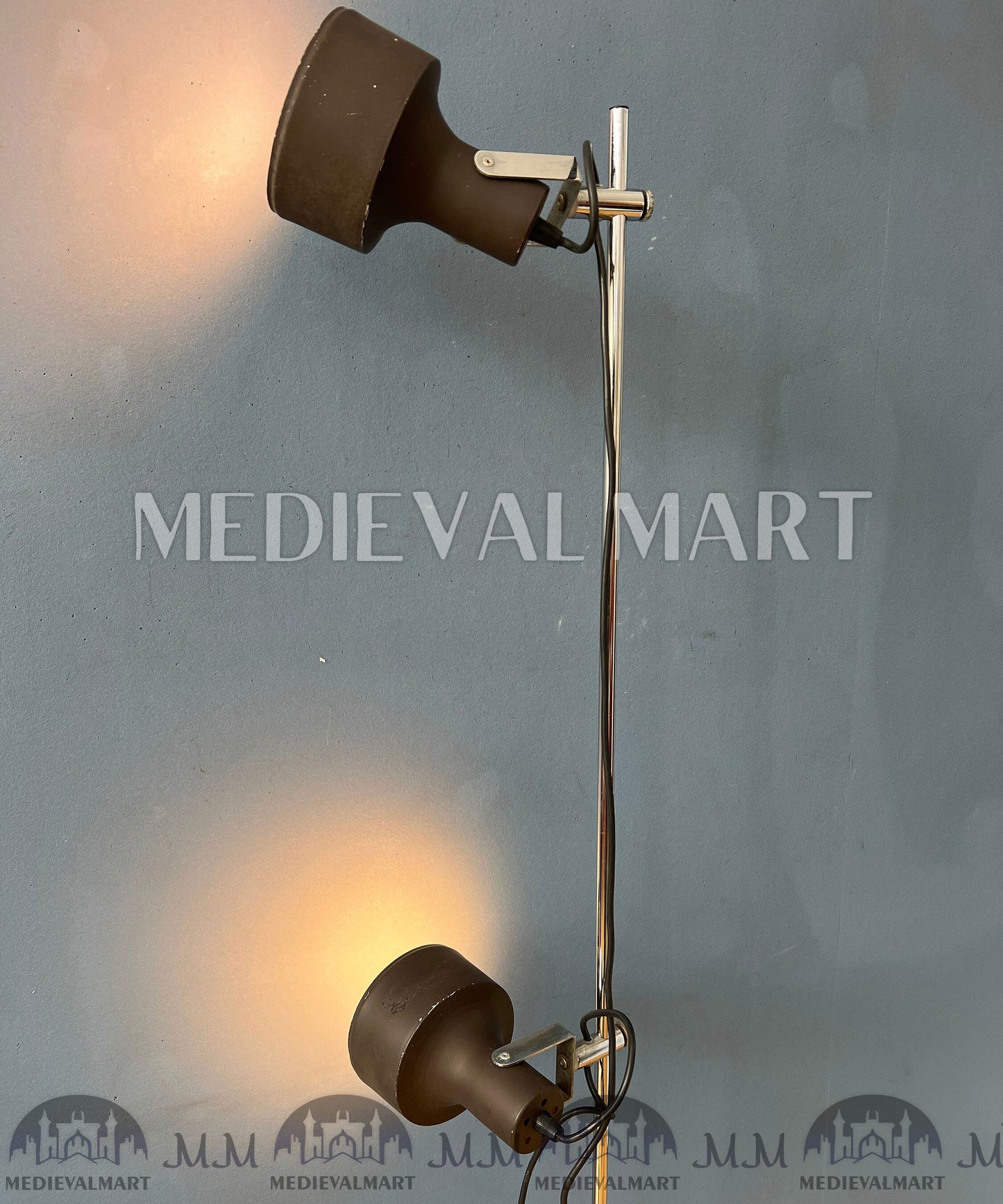 MEDIEVALMART AU Vintage Mid Century Silver Dijkstra Space Age Floor Lamp
